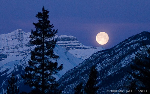 Moon over Banff