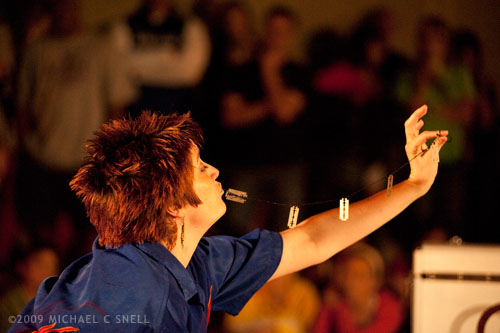 spitting out razor blades